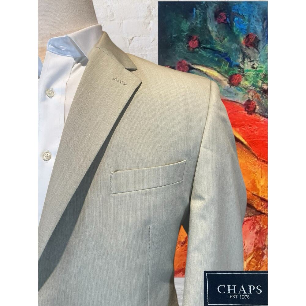 Chaps 44R Beige Light Tan Casual Blazer Sport Coat Jacket - Picture 6 of 15